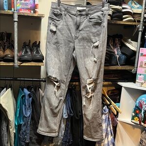 Distressed Gray Jeans for Women
